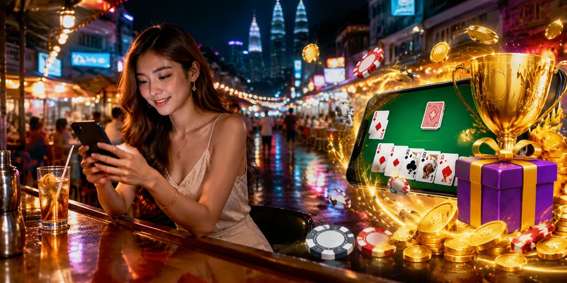 Pemain Malaysia menikmati permainan Teen Patti secara dalam talian di Kuala Lumpur